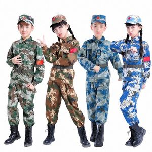 Taktische Militäruniform für Kindertag Camou Disguise Erwachsene Halen Kostüm für Kind Mädchen Scout Junge Soldat Armee Anzug P6RV #