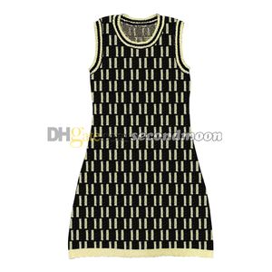 Abito senza maniche da donna Girocollo Abiti in maglia Abito aderente sexy Abiti jacquard con lettere