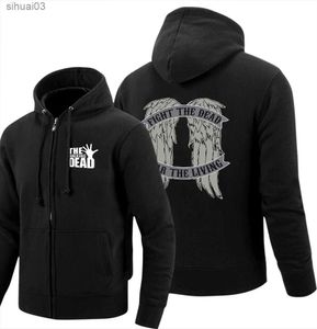 Herrtröjor tröjor promenader wing wings mens hoodie mode casual hoodie harajuku tryckt casual kläder lösa stor dragkedja sportskjorta mensl2403