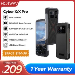 Global Version HOTWAV Cyber X Pro Waterproof Cell Phone 6.78" FHD 90hz MTK G99 Android 13 10200mah Battery 8GB 256GB 64M Camera