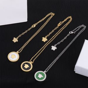 Luxury Pendant Necklace Designer Necklaces Circle Stone Design Jewelrys Gold Chain Wedding Personality Design 2 Style High Quality