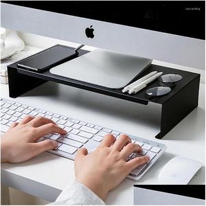 Haken Schienen Desktop-Monitor Stand Sockel Carbon Stahl Regal Computer Sn Riser Tv Laptop Unterstützung Tisch Lagerung Rack Drop Lieferung nach Hause Dheht