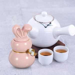 Storage Bottles Ceramic Tea Candy Jar Decorative Household Container Decorate Food Jars With Lids Ceramics Small Canister