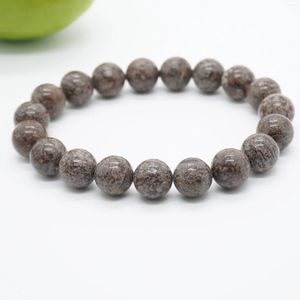 Strand Stone Beads Armband Brown Snowflake Obsidian for Women Men 8 ''