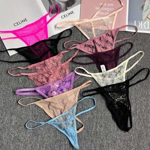 Sexy bestickter Damen-Tanga, transparente Gaze-Bänder, verführerische nahtlose Unterwäsche, Damen-Hotpants, groß