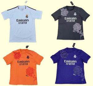 224 25 MBAPPE Bellingham Reals Madrids Football Jersey Y-3 Set dla dzieci 24/25 Dom i na wyjeździe Trzeci Y3 Football Jersey Camiseta Rodrygo Vini Jr2xl Purple Black Orange