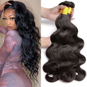 12a Body Wave Bundles 1/3/4 Bunds Deal 100% Raw Hume Hair Extensions Peruansk hårvävande naturligt svart jungfruhår 30 tum