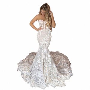 Mermaid Wedding Dr Sweetheart Bride Dr Disted Lace Boho Wedding Grown Vestidos de Novia Dr