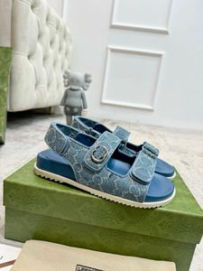 Designer Sandals Womens Fashion Luxurys Floral Slipper Leather Rubber Flats Sandals Summer Beach Shoes
