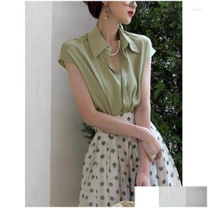 Abiti da lavoro Hepburn francese camicia di lusso set da donna estate sorella royal light stile maturo incredibile temperamento a metà lunghezza abito due d otkmm