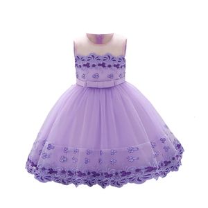 Детские нарядные платья для маленьких девочек, кружевное платье-пачка для девочек, элегантное платье принцессы для маленьких девочек, лето на день рождения 240318