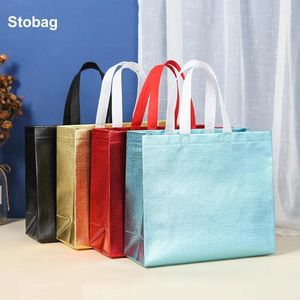 Сумки для хранения StoBag 25 шт., оптовая продажа, нетканая сумка для покупок, портативная водонепроницаемая многоразовая сумка с логотипом (за дополнительную плату)