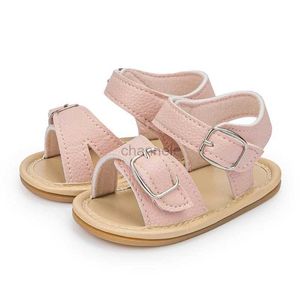 Sandals Kidsun 2021 Yenidoğan Bebek Sandalet Ayakkabı Bebek Kız Boy Yaz Açık Kauçuk Learter Anti-Slip Düz Yumuşak Yürümeye Başlayan İlk Yürüyüşçüler 240329