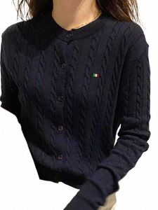 maglione di lana autunno e inverno da donna Versi sciolto vento pigro ragazza corta vintage twist butt maglione nuovo camicetta femminile top t7Xs #