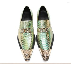 Casual Shoes Handmade Men Green Gentleman Luxury And Gold Top Fashion Prom Banquet Dress Men's Flats