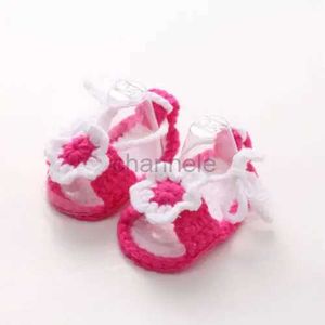 Sandalen Neugeborenen Kind Baby Junge Mädchen Weiche Handgemachte Häkeln Stricken Blume Perle Sandalen Nette Sommer Baby Kind Schuhe 240329