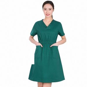 operating Room Medical Uniforms Women Dr Clothes Sleeve V-Neck Workers T-Shirt Tops Summer Uniformes Medical Accories b4co#