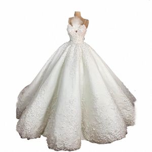 Fantastyczne paski spaghetti ślubne DRES z aplikacjami koronka długość podłogi Bridal Dr Custom Made Vintage Wedding Vestido de C0sz#