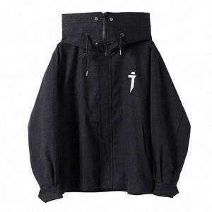 men's Jacket Dark Functial Wind Cyberpunk Fish Mouth Hooded Sweater Men Oversize Hip-hop Hooded Sweatshirt Women Unisex Tops G6R2#