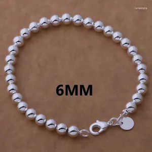 Braccialetti a maglie Regali di nozze di alta qualità AH273 Bracciale placcato argento all'ingrosso Gioielli di moda 6mm Perline Buddha Alaajcha