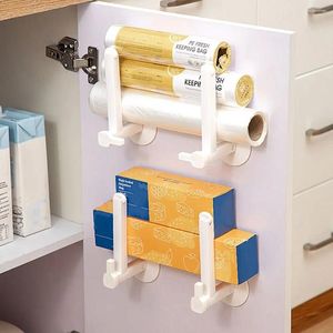 Kitchen Storage Plastic L-Shape Hook Wall Mounted Self-adhesive Baseball Hat Hangers Punch-Free Retractable Paper Roll Rack Bathroom