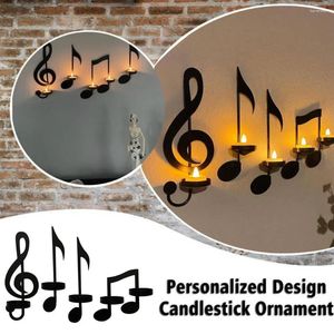 Titulares de vela 1 conjunto de velas de velas de velas metal metal eco-friendly requintado Stand Musical Note Restaurant Cafe Home Decor