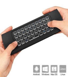 MX3 Bakgrundsbelysning trådlöst tangentbord med IR -lärande 24G fjärrkontroll Fly Air Mouse LED Backbellyst handhållare för Android TV Box273W7006176