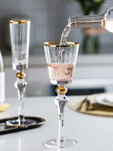 Бокалы для вина, французский бокал в Пномпене, винтажное стекло с красной золотой кромкой, чашка для шампанского, виски, бытовая посуда для бара