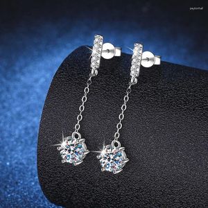 Dangle Earrings 2ct D Color Moissanite Tassel For Women 925 Sterling Silver Real Diamond Drop Platinum Plated Gift