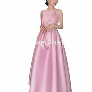 simin Satin A-line Scoop Neckline Ruffle Elegant And Pretty Bride For Party Floor-length Formal Wedding Dres For Woman 2023 v75w#