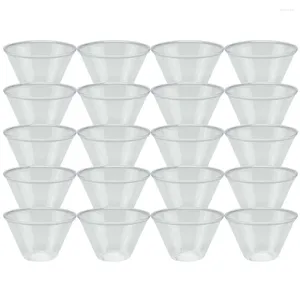 Copas descartáveis falhas 100 PCs Crystal Glass Plastic Chinese Tradicional Trueware Water Paper Coffee