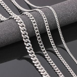 Vriua bredd 4 5 6 9mm 18-26 tum Anpassa längd Mens högkvalitativa stålhalsband Curb Cuban Link Chain Jewerly211z