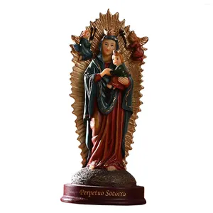 Dekoracyjne figurki 6 cali Matki Bożej Błogosławiona Mary Figurina Grecka Cast Religijna statua Rzeźba Rzeźba do ogrodu na zewnątrz Patio Hojme