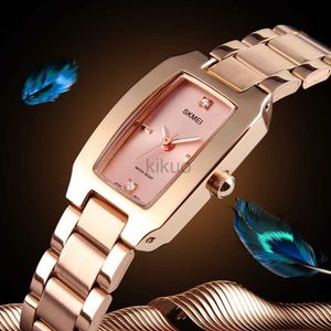 Wristwatches SKMEI 1400 Ladies Casual Dress Luxury Silver Ladies Rhinestone Waterproof Relogio Feminino Quartz Watch Fashion Thin Watches 24329