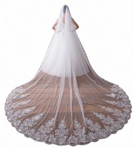 3,5 metra welony ślubne duże wytoczące się kość słoniowa LG Row Lace FR One-Wayer Wedding Accoors Acries Veil Noiva Chapel Veils 65fr#