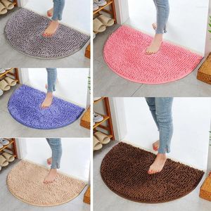 Badmattor Non Slip Half Round Rug Absorbent Mat Badrum Dusch Rugs Halvcirkelformad Chenille -matta 40x60 cm Matsal Hemmamod