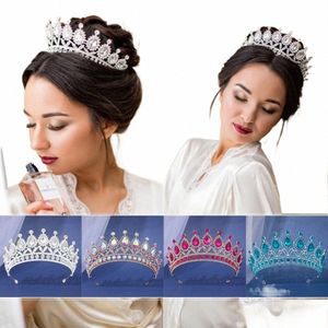 High-end di lusso da sposa Tiara nuziale Corona diadema di cristallo per le donne Ornamenti per capelli Testa Gioielli Accessori E4aQ #