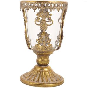 Vasos Golden Flowerpot Recipiente Vaso Mesa Desktop Arranjo Recipientes Footed Home Decor