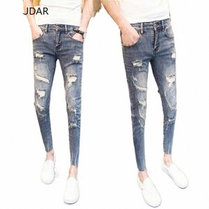 Strappato Fi Mens Jeans Streetwear Jeans dritti maschili Trend Casual Pantaloni Uomo Abbigliamento Stile classico Elasticità Pantaloni in denim 89xq #
