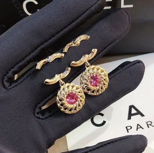 Elegant Luxury Boutique Earrings Women Charm Diamond Gold Plated Earrings New Designer ear study with Box Romantic Style Gift Jewelry Birthday Love Gift Earrings