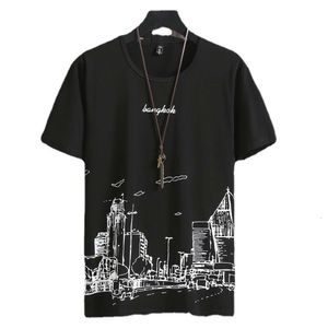 T-shirt a maniche corte grassa alla moda per la maglietta estiva da uomo di tendenza Instagram T-shirt ampia da uomo nuova taglia grande T a mezza manica