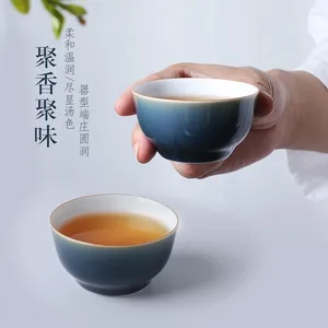 Наборы чайной посуды Цзиндэчжэнь Цветная глазурь ручной работы Чайная чашка Мастер Одиночная керамическая бытовая техника