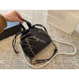 Famous fashion designer yslbags 2024 Pearl Chain Handbag women's shoulder bag High quality Bucket bag Everyday wear 22cm High quality