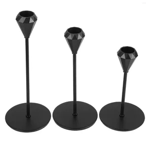 Titulares de vela 3 pcs titular peça central festival decorações vara desktop ferro taper metal banquete casa