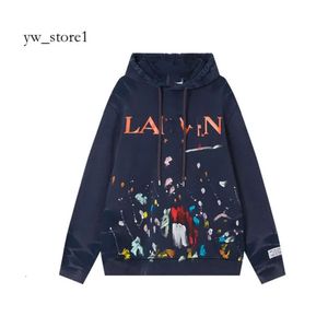 Lanvis Hoodie Men's HoodiesスウェットシャツLanvin Hoodie Designer Lanvins Seater Mens and Lomens Sweatshirtレタースポット印刷ゆるく快適な3913