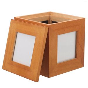 Cornici Scatola di legno Cornice Po Decorazione da tavolo Cubo con foto personalizzato I regali regalo Scrivania in pino per ufficio