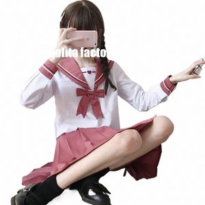 college wind suit Japan first heart love JK uniforms skirt Kansai sailor suit lg-sleeved student school uniform jkx116 M8Qq#