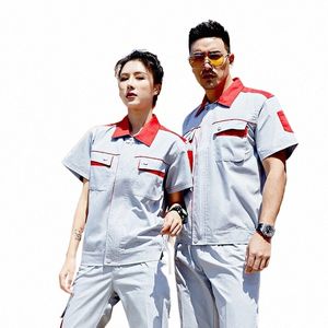 summer Work Clothes Men Women Working Coveralls Breathable Thin Durable Anti Static Uniforms Factory Workshop Electric Repairman s9qN#