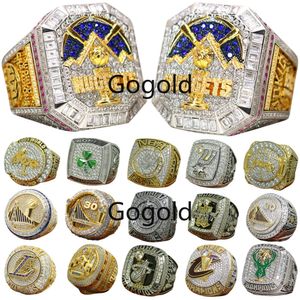 Luxo World Basketball Championship Ring Set Designer 14K Gold 2023 Nuggets Jokic Champions Anéis para Mens Womens Diamond Sport Jóias