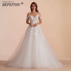 Urban Sexy Kleider BEPEITHY A-Linie Schatz Braut Hochzeit Party 2023 Ärmellos Sweep Zug Drop Shoulder Spitze Elfenbein Weiß Brautkleid yq240329